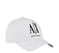 Armani Exchange Logo Baseball Hat Gorra de béisbol, Hombre, Blanco, Talla única
