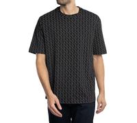 Armani Exchange Logo tee Camiseta, Negro/Negro Allover, L Hombres