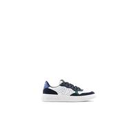 Armani Exchange Logotipo de Sewn Side, Low Top, Zapatillas Hombre, Azul Marino, 41 EU