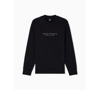 Armani Exchange Long Sleeve, Front On Tone Logo Camiseta de Chándal, Negro, S Hombre, Negro, S