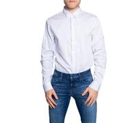 Armani Exchange Long Sleeve Stretch Cotton-Satin Button Up, Camisa,