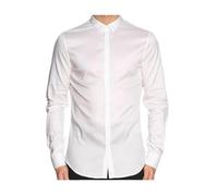 Armani Exchange Long Sleeve Ultra Stretch Lyocell Button Down Shirt. Slim Fit. Camisa, White, XXL de los Hombres