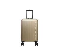 Armani Exchange Maleta de Viaje con Ruedas, Diseño Acanalado, Color Champán, 4 Ruedas Giratorias