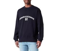 Armani Exchange Armani 91 Logo Crewneck Sudadera, Azul Oscuro, XL para Hombre