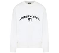 Armani Exchange Armani 91 Logo Crewneck Sudadera, Blanco Crudo, S para Hombre