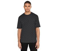 Armani Exchange Camiseta Logo Allover, corte regular, Negro M Hombre