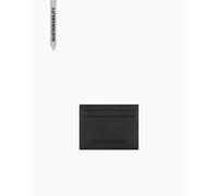 Armani Exchange Men's Madrid Essential, Metal Logo Bicoloured Travel Accessory-Envelope Card Holder, Black