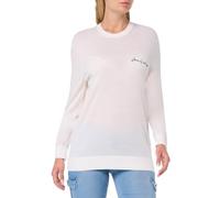 Armani Exchange Merino Wool Mix Signature Logo Crewneck Pullover Sweater Suéter, Blanco Hueso, XS para Hombre