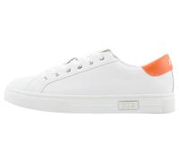 Armani Exchange Mina Cup Sole, Back Tab with and Metal Logo Detail On Side, Zapatillas Mujer, Op White Orange, 39 EU