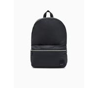 Armani Exchange Mochila para hombre de doble bolsillo con logotipo de doble bolsillo, Negro, medium