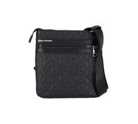 Armani Exchange Monograma Textura Crossbody de doble bolsillo para hombre, color negro, Negro, talla única
