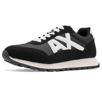 Armani Exchange Motifs Side Geometric Logo Motifs - Zapatillas para Hombre, Color Negro y Blanco, Talla 44 EU, Black Off White, 44 EU