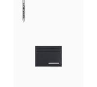 Armani Exchange New York, Sustainable, Silver Logo Plate, Tarjetero para Hombre, Negro, Talla Única
