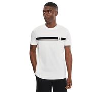 Armani Exchange One Block Up, Color Contrast Banding, Embroidered Logo Camiseta, Blanco Crudo, M Hombres