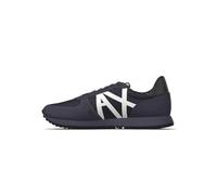 Armani Exchange Openwork Side, Contrast Logo, Microsuede Inserts, Zapatillas Hombre, Blue, 43 EU