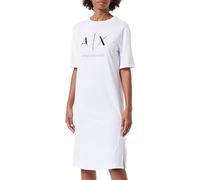 Armani Exchange Organic Fabric, Logo T-Dress Vestido Informal, Op. Blanco, S Mujeres