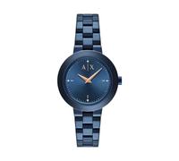 Armani Exchange Orologio da Donna, Movimento al quarzo a Due lancette e cassa da 36 mm con cinturino in Acciaio o Pelle, Azul