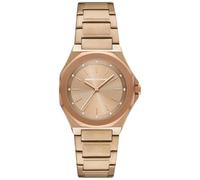 Armani Exchange Orologio da Donna, Movimento al quarzo a tre lancette e cassa da 34 mm con cinturino in Acciaio o Pelle, Oro Sepia