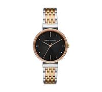 Armani Exchange Reloj para mujer, Movimiento de tres manecillas, caja de acero inoxidable Multi de 36 mm con correa de acero inoxidable, AX5911, Tono plateado y negro