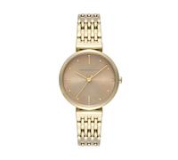Armani Exchange Orologio da Donna, Movimento al quarzo a tre lancette e cassa da 36 mm con cinturino in Acciaio inossidabile, Oro Mantequilla