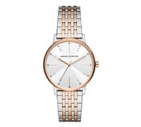 Armani Exchange Orologio da donna, Movimento al quarzo a tre lancette e cassa da 36 mm con cinturino in acciaio inossidabile, Plata y oro rosa
