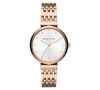 Armani Exchange Orologio da donna, Movimento al quarzo a tre lancette e cassa da 36 mm con cinturino in acciaio inossidabile, Tono oro rosa y blanco