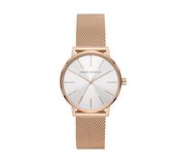 Armani Exchange Reloj para mujer, Movimiento de tres manecillas, caja de 36 mm de acero dorado rosa con correa de acero, AX5573, Tono oro rosa y gris claro