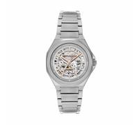 Armani Exchange Orologio da Donna, Movimento automatico a tre lancette e cassa da 36 mm con cinturino in Acciaio inossidabile, Tono Plateado