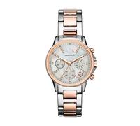 Armani Exchange Orologio da donna, Movimento cronografo al quarzo e cassa da 36 mm con cinturino in acciaio inossidabile, Tono plateado y tono oro rosa
