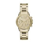 Armani Exchange Reloj Mujer, Movimiento cronógrafo de cuarzo, 36mm Caja de acero inoxidable dorado con correa de acero inoxidable, AX4327, Tono Oro