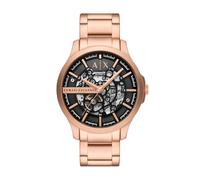 Armani Exchange Reloj hombre automático 3 agujas caja 46 mm acero inoxidable oro rosa
