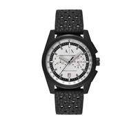 Armani Exchange Orologio da uomo, Movimento cronografico al quarzo e cassa da 42 mm con cinturino in Silicone, Negro Mate