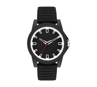 Armani Exchange Reloj para Hombre, Movimiento de tres agujas, 44MM Caja de nylon negro con correa de caucho, AX2520, Negro azabache y blanco
