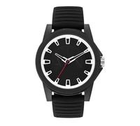 Armani Exchange Reloj para Hombre, Movimiento de tres agujas, 44MM Caja de nylon negro con correa de caucho, AX2520, Negro azabache y blanco