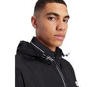 Armani Exchange Packable, Hidden Hoodie, Two Zip Pockets on Front, Rubber Patch Logo Chaqueta Cortavientos, Negro, L para Hombre