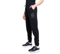 Armani Exchange Pantalón Deportivo de Rizo con cordón y Logotipo para Mujer, Negro -, Large