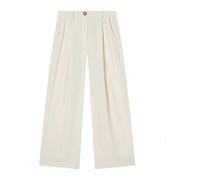 Armani Exchange- Pantalones de Tejido Fluido en Crepé Ligero- Trousers- Mujer- Blanco- S- Pantalones de Tejido Fluido en Crepé Ligero