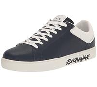 Armani Exchange Paris Back&Side Logo Zapatillas Deportivas para Hombre, Azul Marino y Blanco, 44 EU