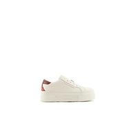 Armani Exchange Plataforma, Encaje up, Estampado de Serpiente Trasera, Zapatillas Mujer, Color Rojo Blanco, 36 EU