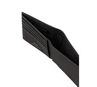 Armani Exchange Plate Logo Saffiano Leather Bifold with Coin Compartment, Cartera Plegable,