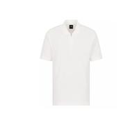 Armani Exchange Polo AX Stacked Logo Cotton Piquet Zip Up para Hombre, Blanco Crudo, XXL