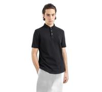 Armani Exchange Polo AX Stacked Logo Garment Dyed Cotton Piquet Polo para Hombre, Negro, S