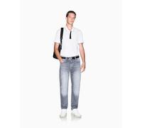 Armani Exchange Polo básico para Hombre, diseño de Rayas, Color Blanco Roto, Talla S, Blanco Crudo, S
