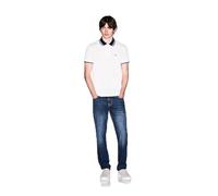 Armani Exchange Polo con Logotipo Bordado en 3D para Hombre, Cuello Trasero, Blanco, M