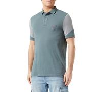 Armani Exchange Polo de Manga Corta Colo Block 91, Bálsamo Verde, XXL para Hombre