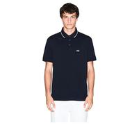 Armani Exchange Polo de Manga Corta para Hombre con Logotipo de Monograma en el Lado del Cuello Bordado, Azul, M, Azul Oscuro, M