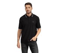 Armani Exchange Short Sleeve Side Logo Patch Three-Button Collar Polo, Negro, M Hombres