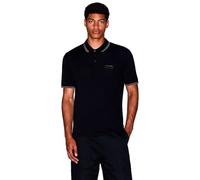Armani Exchange Polo de Manga Corta para Hombre con Logotipo de Tres Botones, Negro, XXL