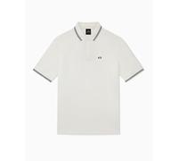 Armani Exchange Polo para Hombre, Manga Doble a Rayas y Cuello con Logotipo de Monograma Lateral, Color Blanco Roto, XL, Blanco Crudo, XL