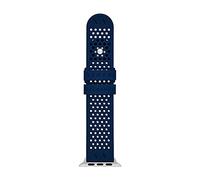 Armani Exchange Pulsera compatible con Apple Watch, 42/44/45 mm - 22 mm Silicone bleu, AXS8012